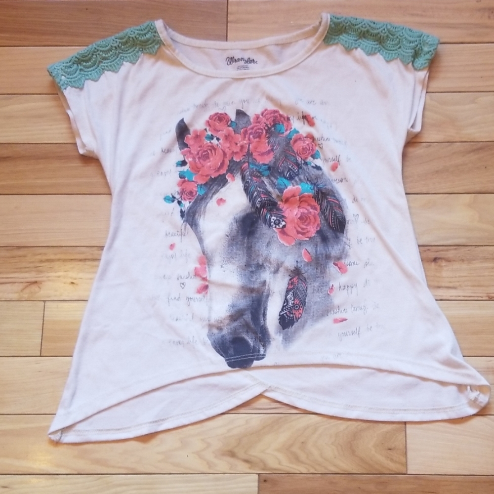 Girls wrangler horse t-shirt